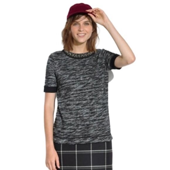 Madewell Sparkletrim 07829 Black Blouse - Small - Picture 1 of 6